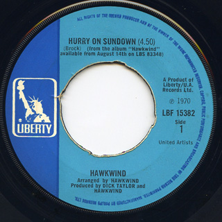 Hawkwind Hurry On Sundown EP label